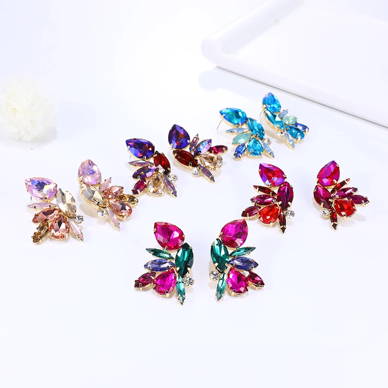 Серьги-гвоздики из блестящего стекла 5 цветов | Украшения и аксессуары