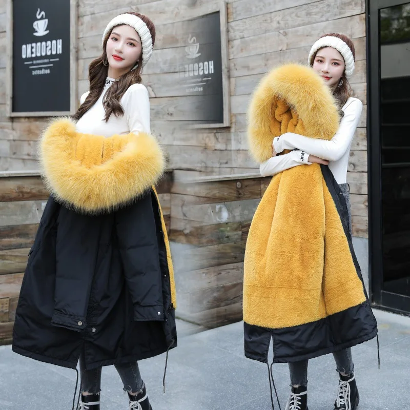 2020 с капюшоном парки женские ботинки размера плюс 6XL уплотненное хлопковое