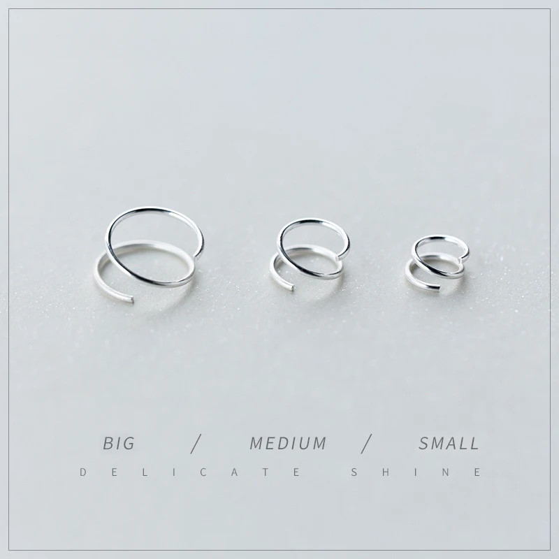 Colusiwei двойной круг спирали серьги-гвоздики для женщин из натуральной кожи 925