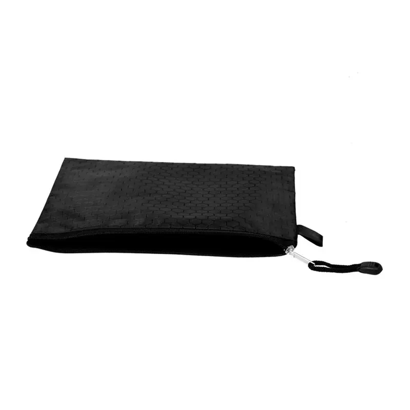 

Black Nylon Sexangle Printed A5 Paper Document Files Organizer Bag