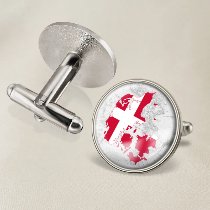 Герб Дании датская карта флаг Государственный герб запонки|Зажимы для галстука и