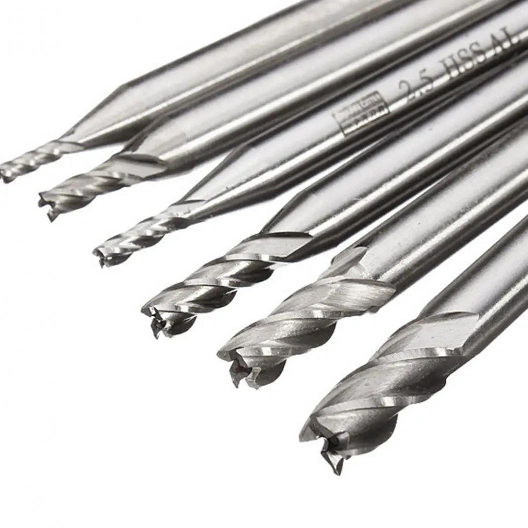 6 шт./лот 2 мм 4 флейты фреза Набор сверл HSS высокоскоростные стальные мини концевые