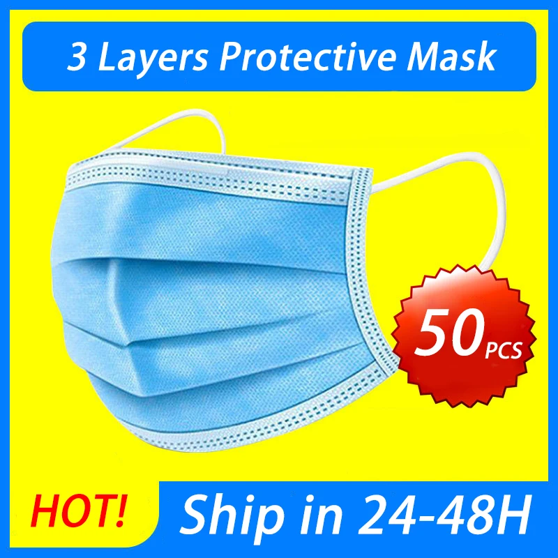 

disposable Medical Mask 3 layer filter Surgical mask face mask Protective Cover Masks Anti-pollution 24 hours ship