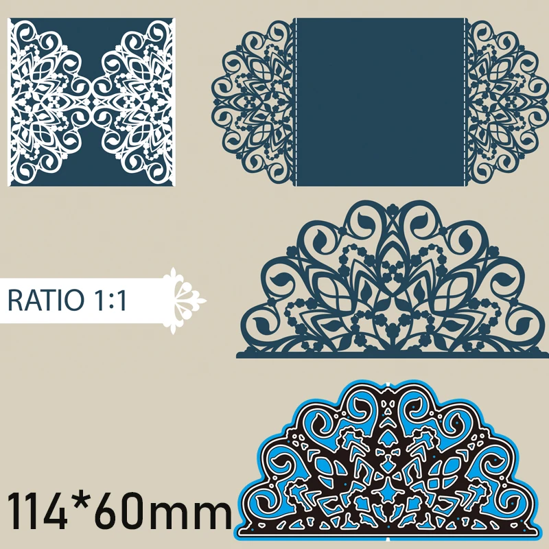 

Cutting Dies Greeting Card Lace New Metal Stencils DIY Scrap Booking Paper Cards Making Decoration 114*60mm