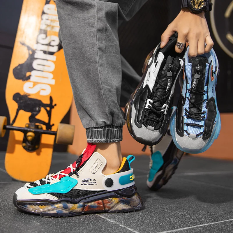 

2021 New Men Chunky Casual Shoes Breathable Sneakers High Quality Antiskid Damping Sports Shoes Fashion Walking Casual Sneakers