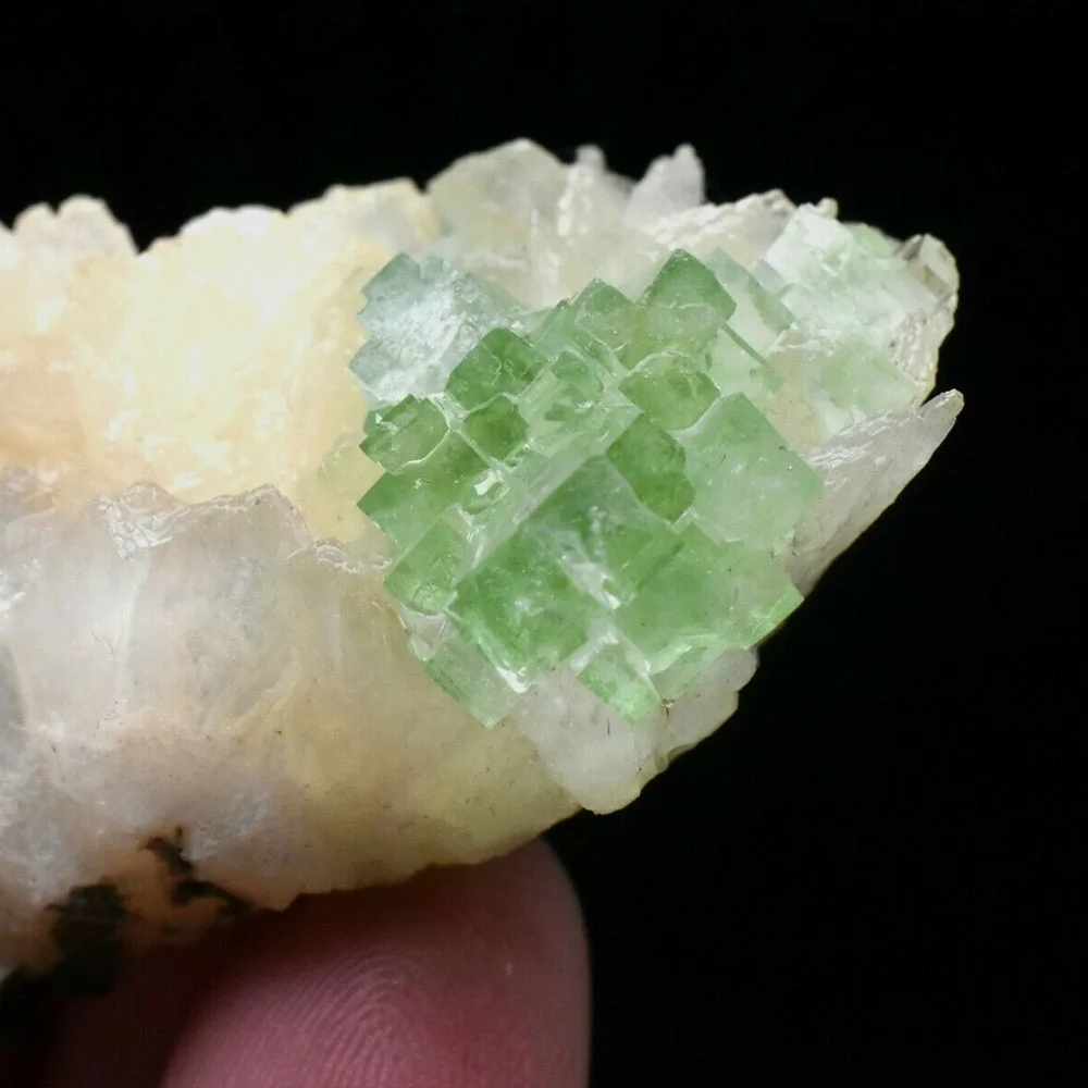 1 шт. Натуральный Зеленый Apophyllite с образцом Stilbite цеолит кластер симбиотический