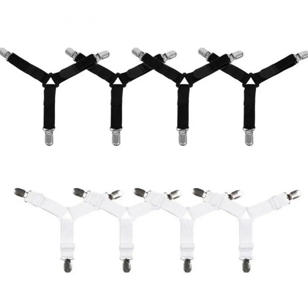 

4Pcs/Set Triangle Bed Mattress Sheet Clips Grippers Straps Suspender Fastener Holder Household Multi-function Accessories