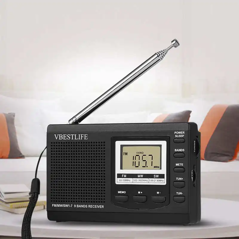 Портативный мини-радиоприемник VBESTLIFE FM/MW/SW цифровой будильник FM-радиоприемник