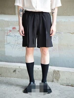 mens shorts summer new black elastic waist simple loose korean fashion trend youth urban popular leisure shorts