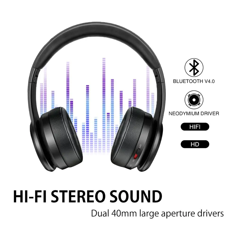Picun P26 Bluetooth наушники на ухо Hi Fi стерео беспроводные гарнитура складные