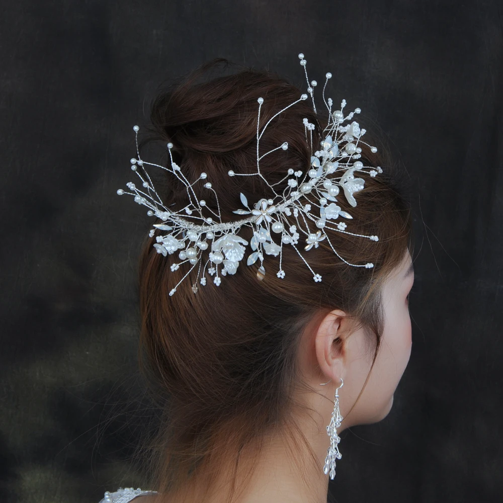 Свадебная Корона TRiXY H201 с цветами свадебные головные уборы свадебная тиара