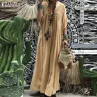 Кружевное вязаное крючком платье-макси ZANZEA 2022, женский летний сарафан в богемном стиле, плиссированное платье с рукавом до локтя и V-образным вырезом
