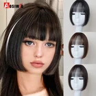 Искусственные искусственные шиньоны, искусственные челки для косплея, наращивание волос с зажимом, натуральный парик, женские кусочки, искусственная передняя часть