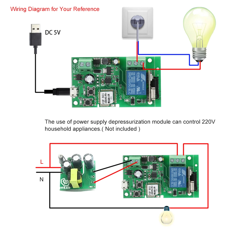 Беспроводной релейный модуль eWeLink USB RF 433 МГц Wi Fi|Модули для умного дома| |