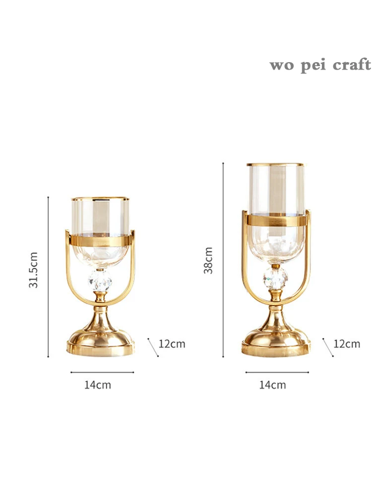 

Gold Vase Hydroponics Glass Vases Decorative Floral Flowers Arrangement Desk Decor Potted Plants Flower Pot Home Decoration