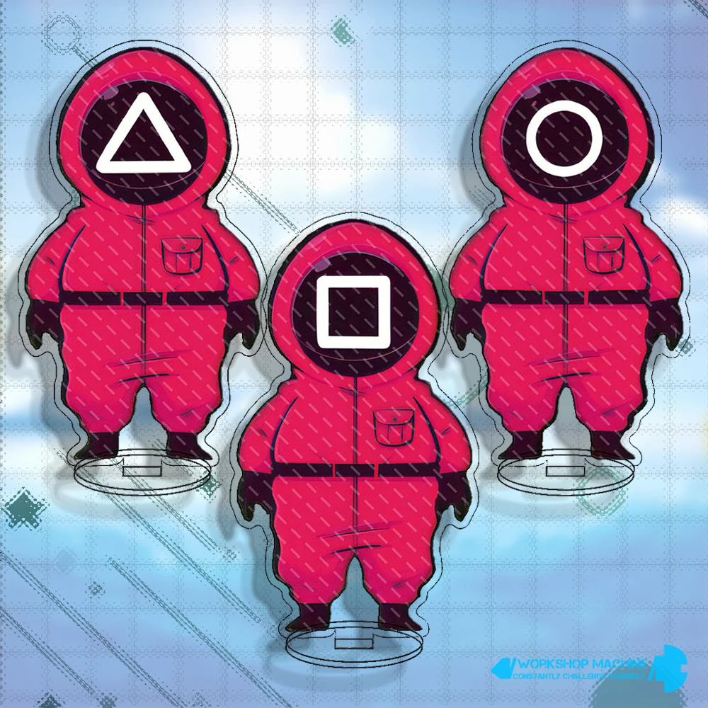 

Squid Game Netflix Anime Manga Characters Acrylic Stand Model Board Desk Interior Decoration Standee Gift Couple Collect 16cm