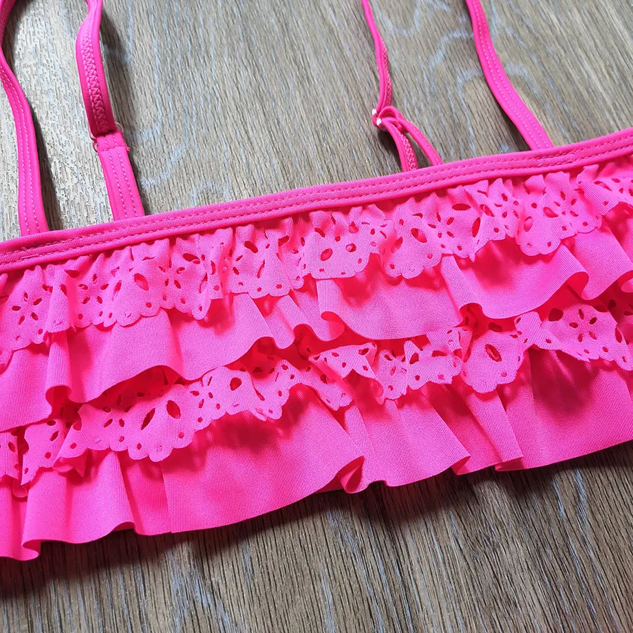 Купальник От 5 до 14 лет для девочек комплект бикини девочек-подростков с оборками