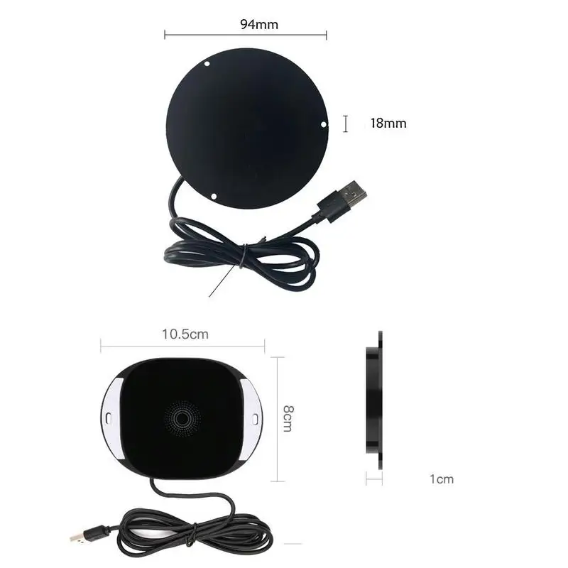 

1Pcs Wireless Charger Support QI Phone Invisible Desktop Accessories Charger Huawei Adsorption For IPhone Table Samsung Hid P4F5
