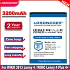 Сменный аккумулятор LOSONCOER 3200 мАч для WIKO 3913 Lenny 4  WIKO Lenny 4 Plus 4 + Wiko 5251, батареи DEXP Ixion B350