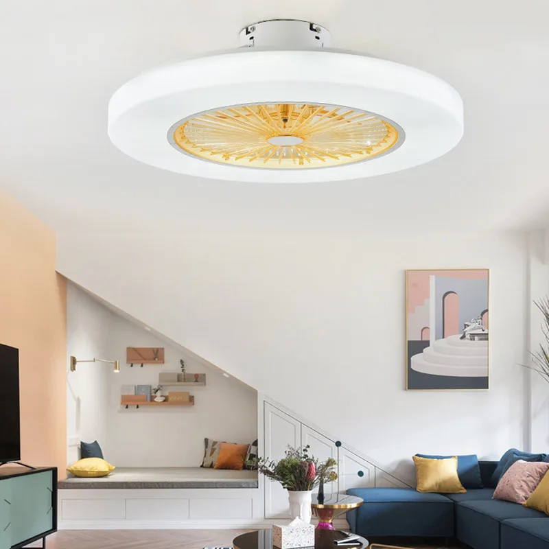 Современный потолочный вентилятор светодиодный с затемнением дистанционным