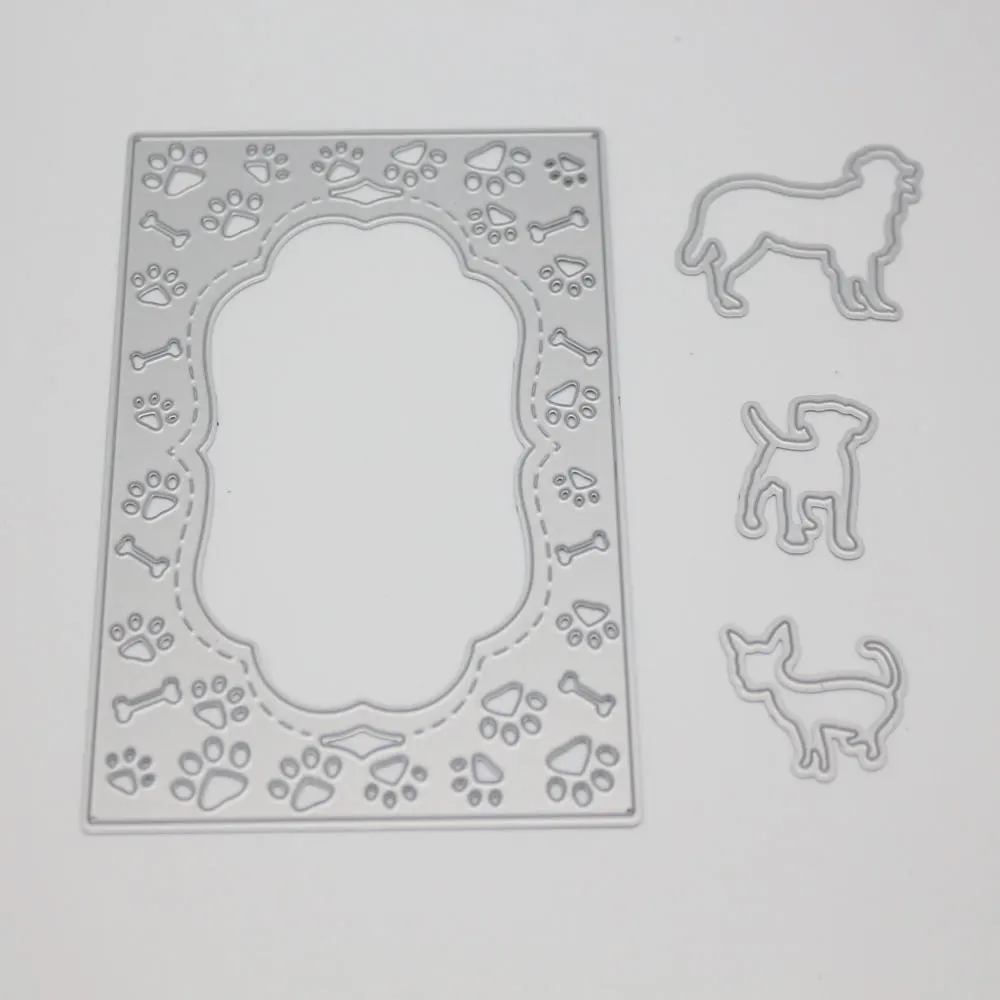 Дерево собака рамки металлические режущие штампы трафареты для DIY скрапбукинга