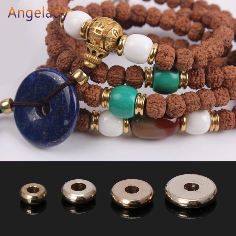 Металлический Гладкий плоский распорный диск Heishi бусины Рондель фурнитура для