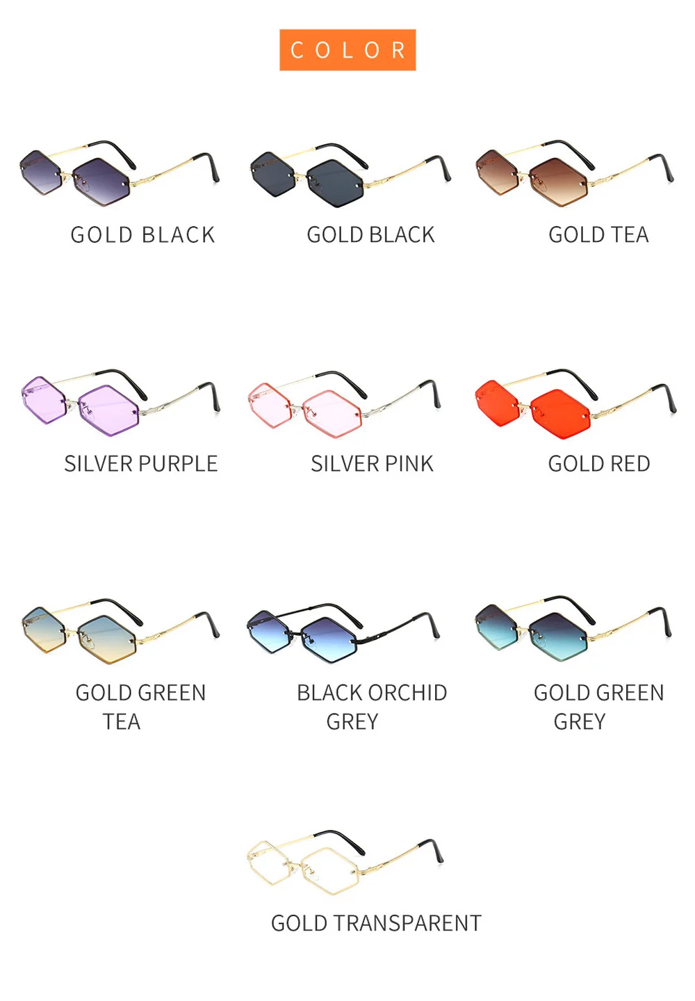 

Metal Small Frame Sunglasses Women 2021 Prismatic Retro Polygon Sun Glasses Women Brand Designer Gradient Oculos De Sol Feminino
