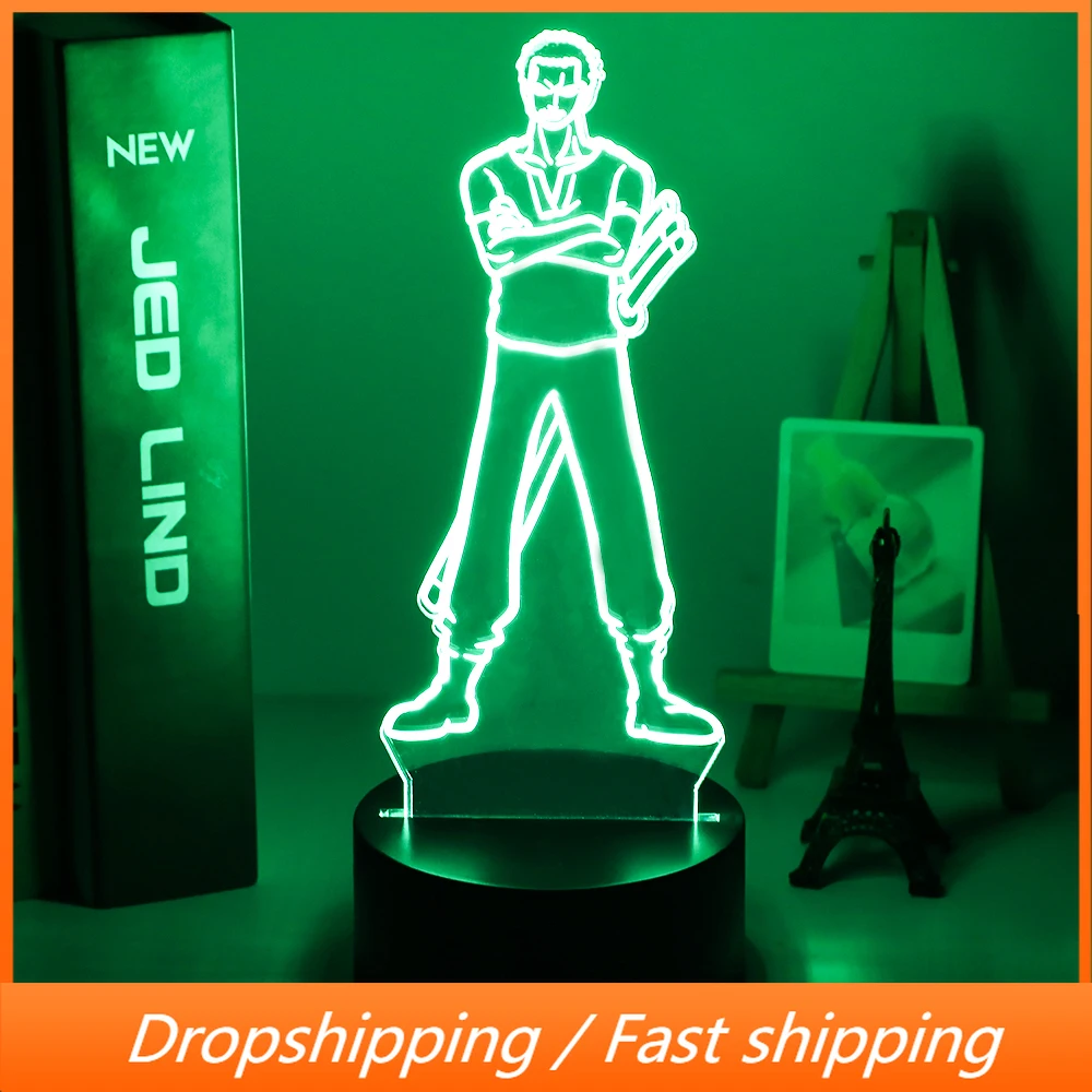 Ночсветильник 3d в стиле аниме ророноа Зоро цельная фигурка Креста светильник для