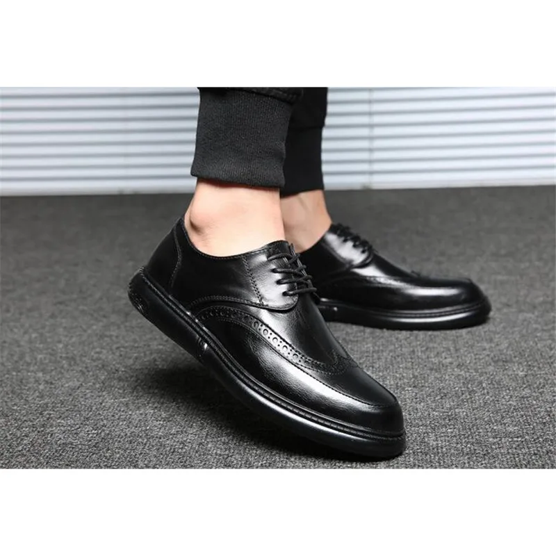 Роскошная рабочая обувь из искусственной кожи модная безопасная Мужская