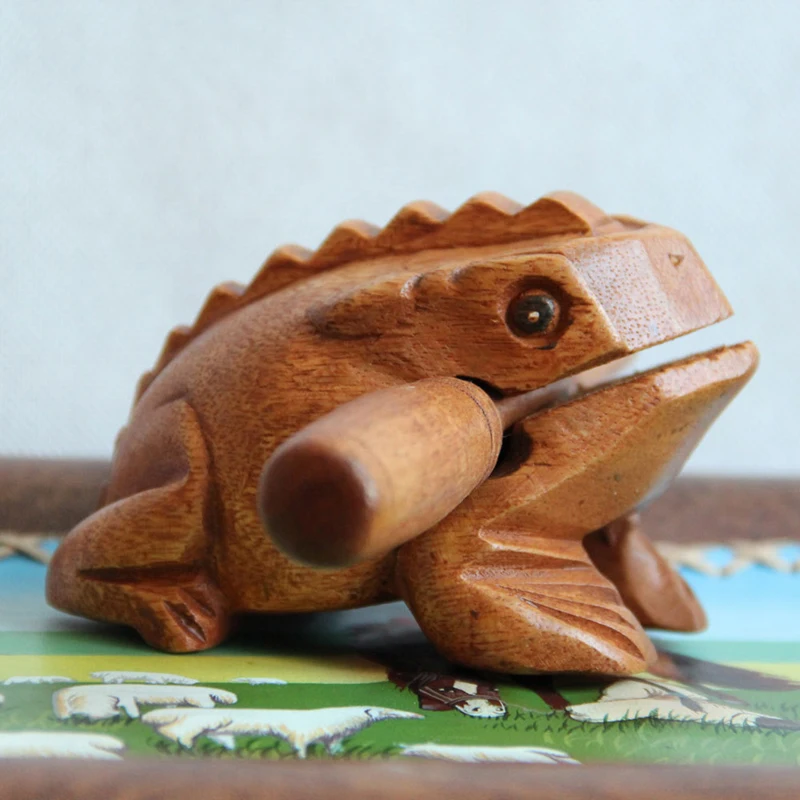 

Mini Money Lucky Frog Style Traditional Wooden Musical Instrument Percussion Rasp With Stick Muyu Toys Decompress Toys Gift