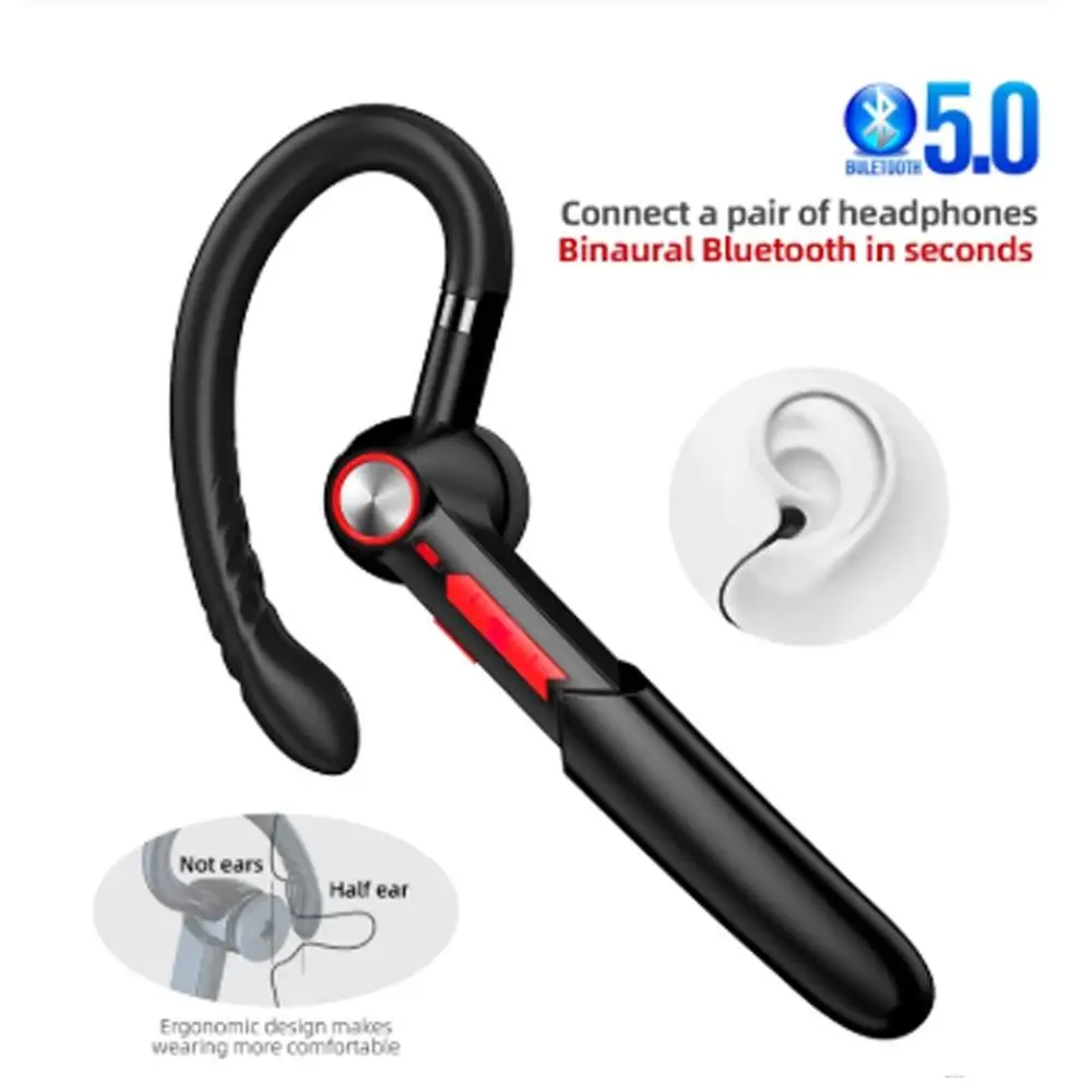 

Bluetooth Headset BT5.0 Earpiece Handsfree Business Headphones For IPhone Xiaomi Samsung Mini Wireless Earphone Earbud