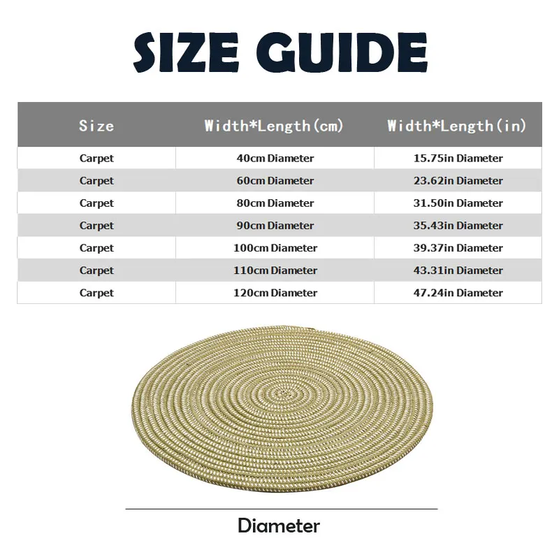 rope woven round rug bedroom living room carpet room decor bath mat coffee table carpets washable floor floor mat computer chair free global shipping