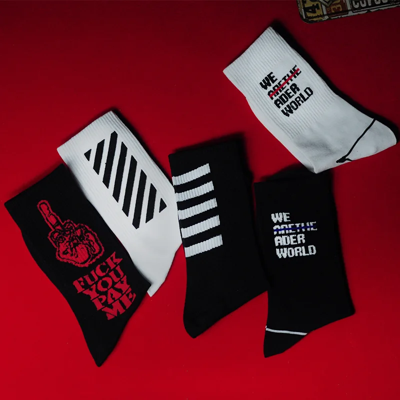 Для взрослых Короткие хлопковые носки средней длины средняя длина Зебра