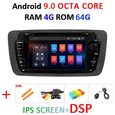 4G 64G IPS DSP 4G 64G Android 9,0 2 din Автомобильный мультимедийный dvd-плеер стерео для сиденья Ibiza Авто Радио fm gps навигация wifi руль BT DAB - Цвет: 4G 64G IPS DSP