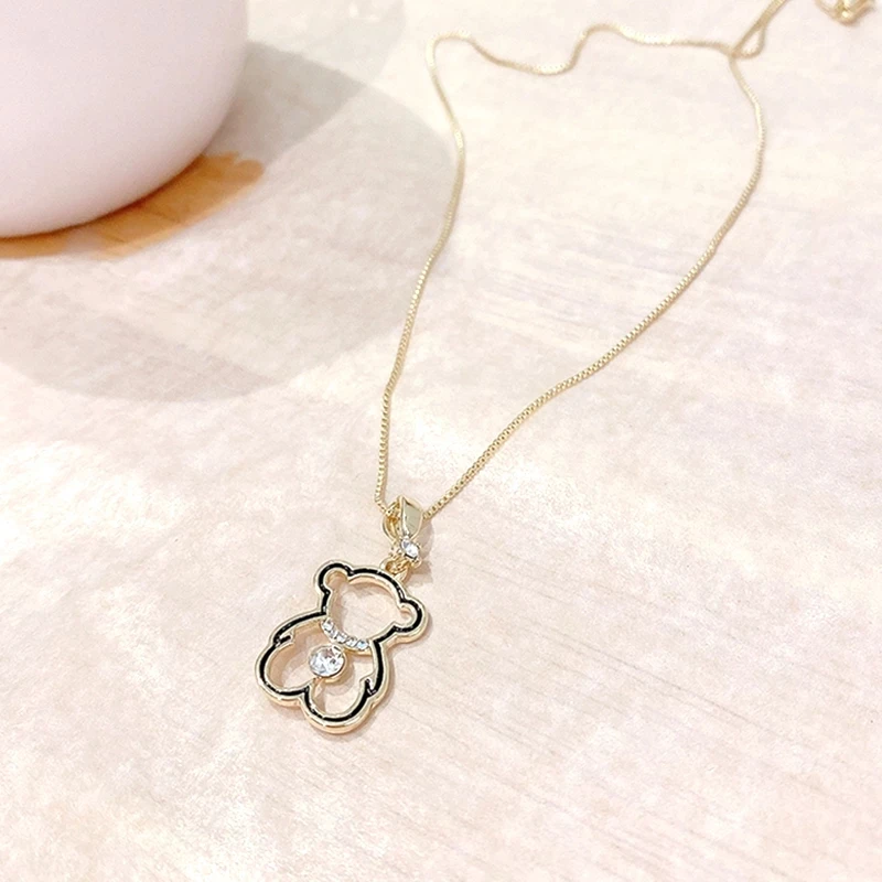 

YSMLK Vintage Elegant 14k Gold Cute Little Bear Pendant Temperament Necklace for Women High Quality Jewelry Chain AAA Zirconia