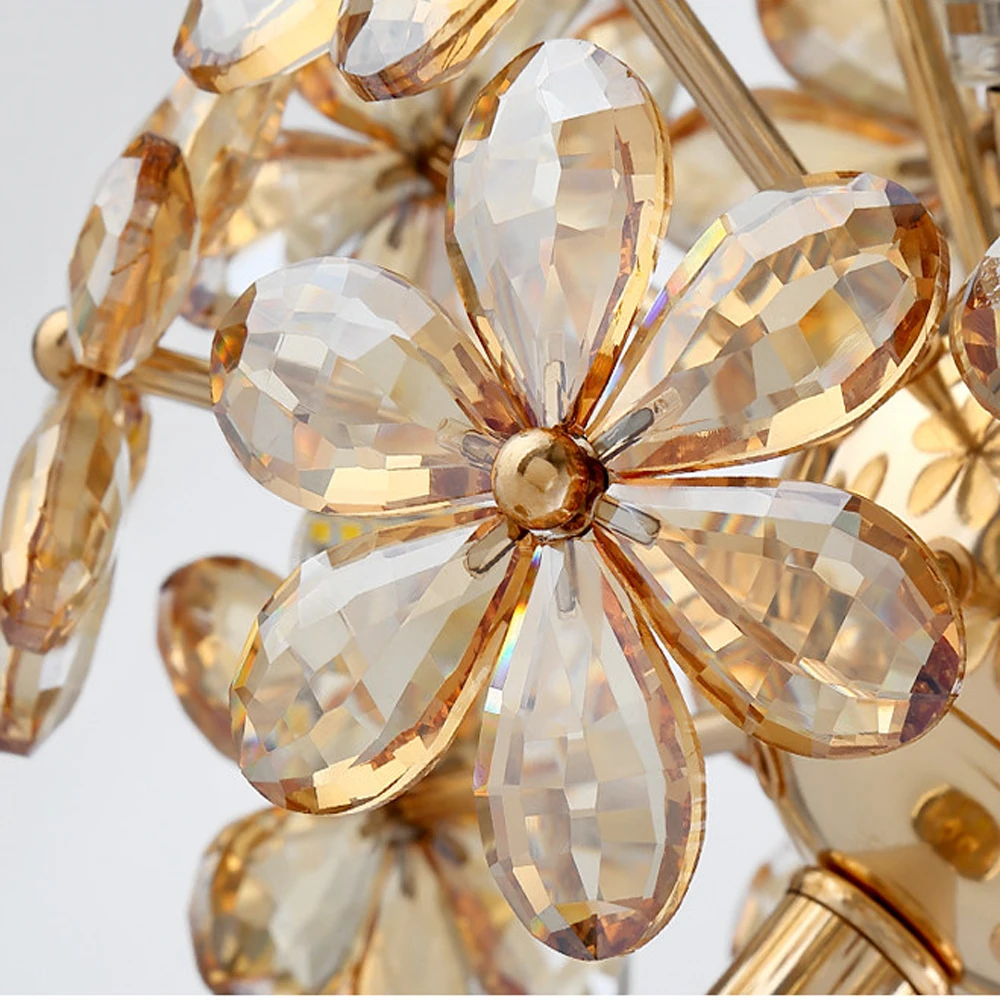 С цветочным рисунком Стразами Ручной работы современная настольная лампа огни