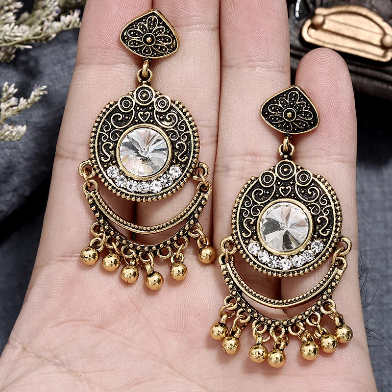 Женские винтажные серьги Crazy Feng этнические ажурные подвески в виде сердца из