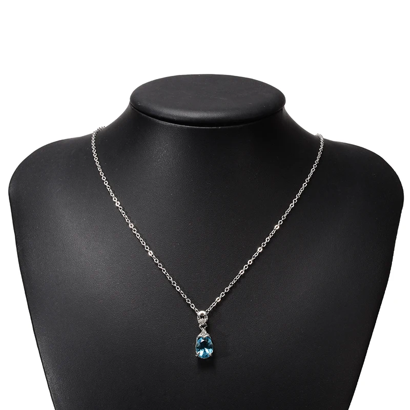 Женская Очаровательная цепочка Стразы с синим кристаллом роскошное эффектное