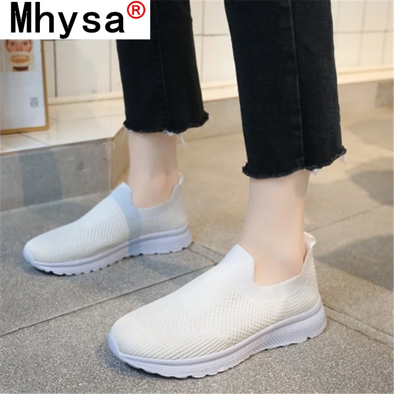 

Spring New 2021 Fashion Women's Vulcanize Shoes Set Foot Low-heeled Women Casual Shoes Outdoor Mesh Comfortable Women Sneakers