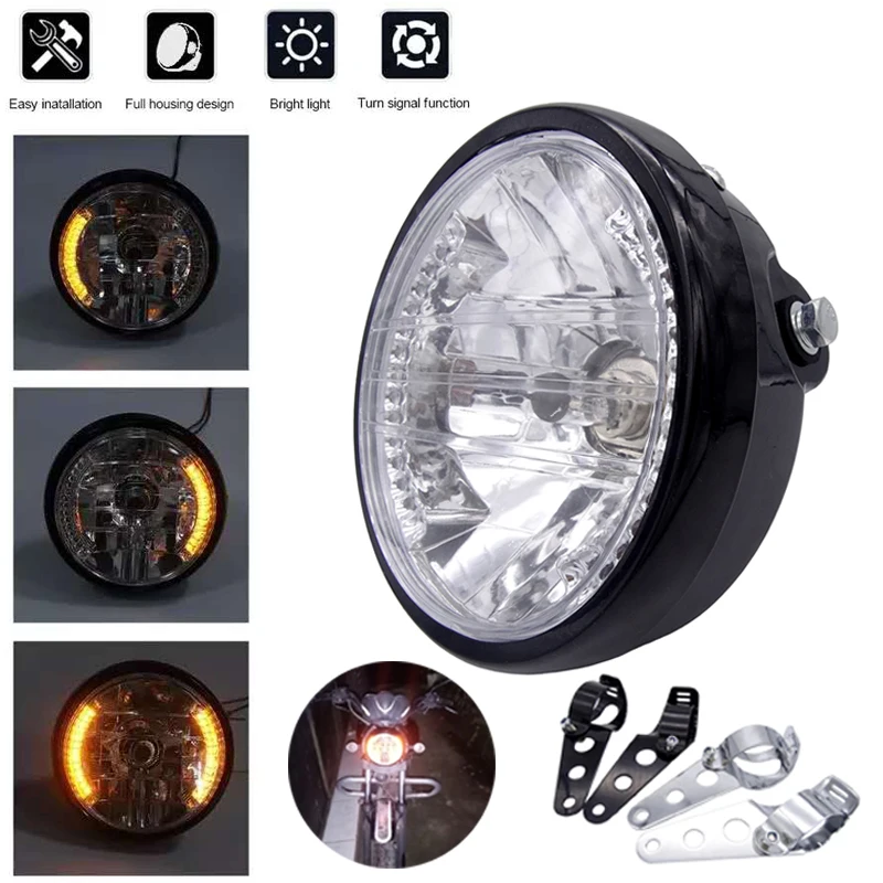 7 &quotдюймовый Мотоцикл головной светильник указатель поворота галогенная лампа
