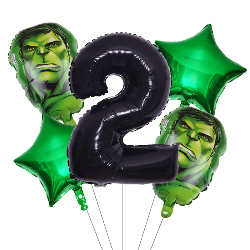 Воздушные шары 1 комплект паук Халк Железный человек капитан шары-цифры