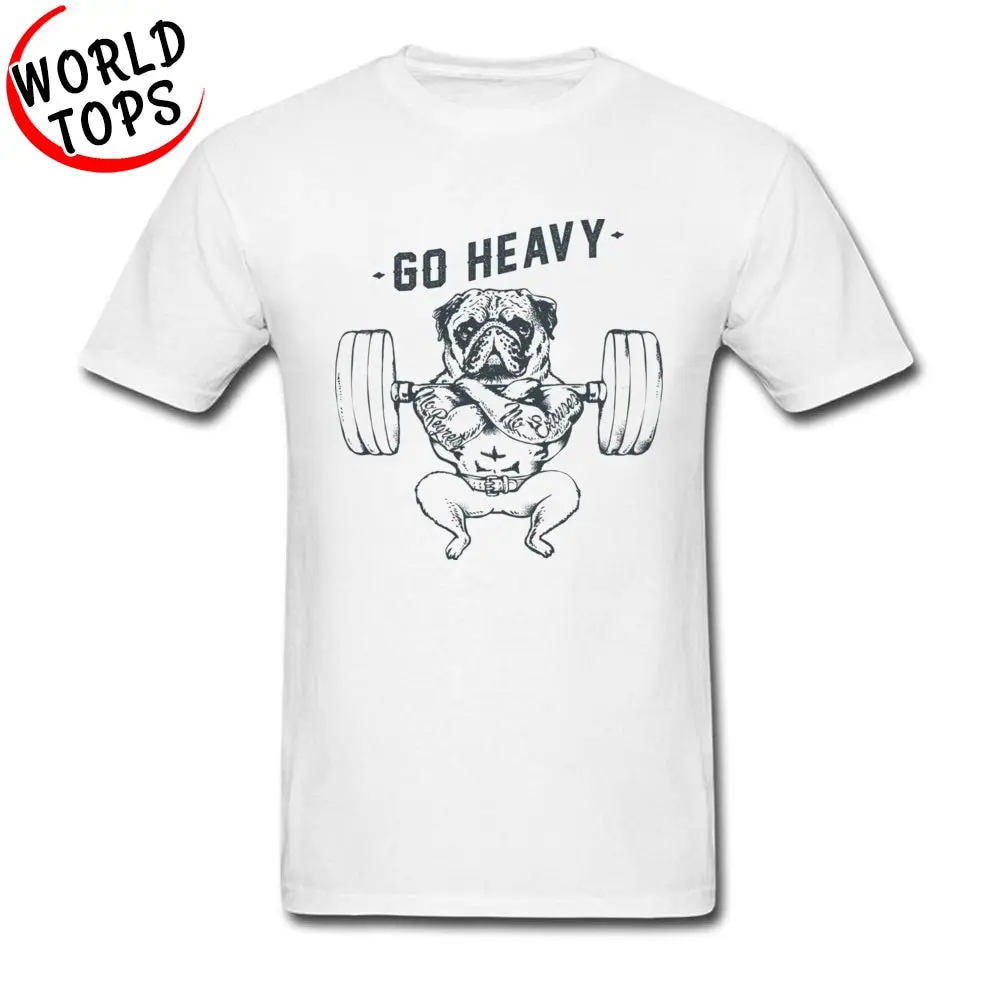 

Wholesale Summer T Shirts Funky Youth T Shirt Pug Weightlifter Funny Cartoon T-Shirt High Quality Design Men Tshirt