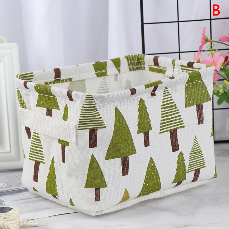 Коробка для хранения разного белья корзина нижнего с принтом из хлопка и льна