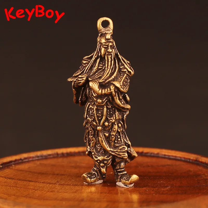 Латунные подвески ручной работы Guan Gong с мечом Подвески медный китайский бог
