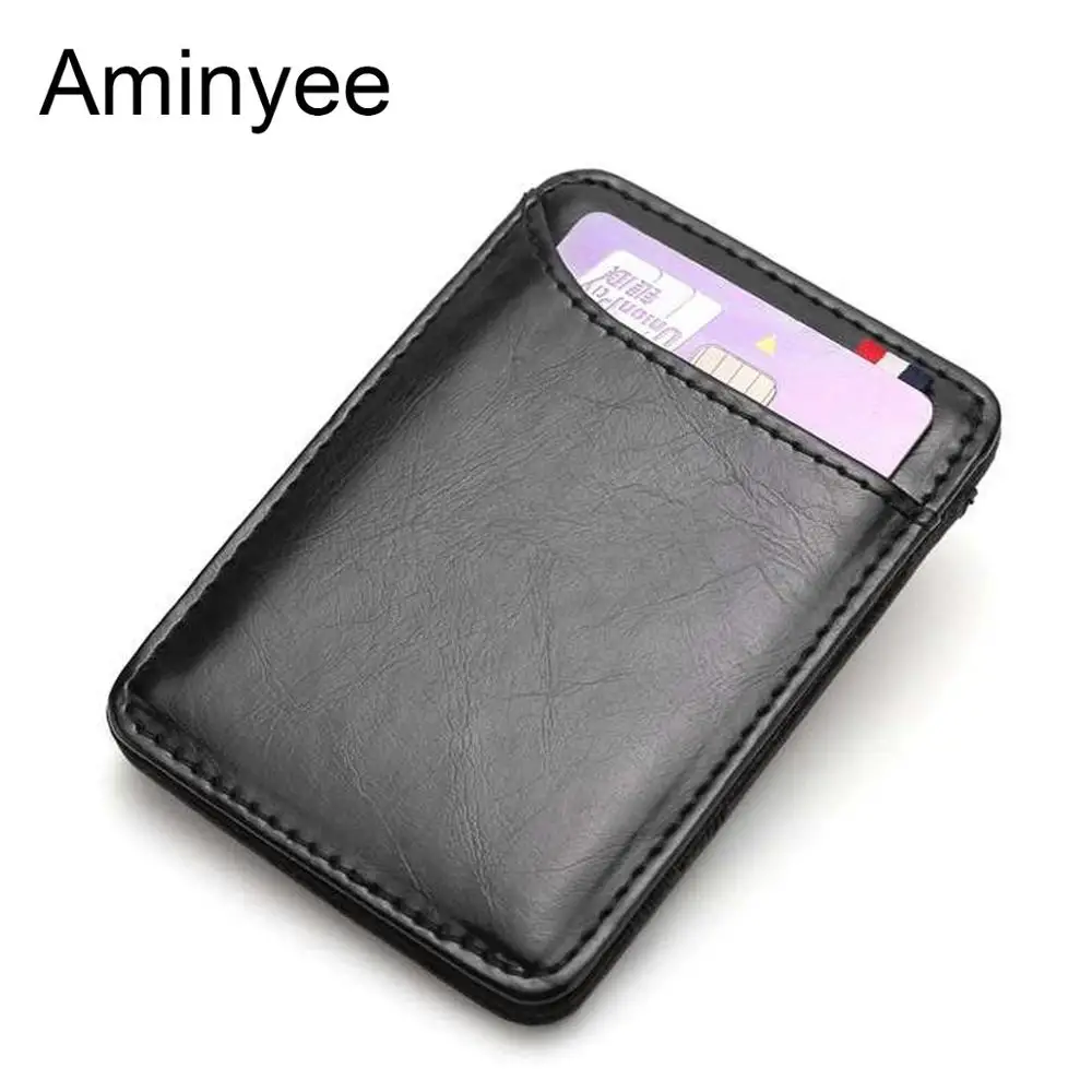 Кошелек Aminyee мужской из искусственной кожи держатель для карт двойной короткий