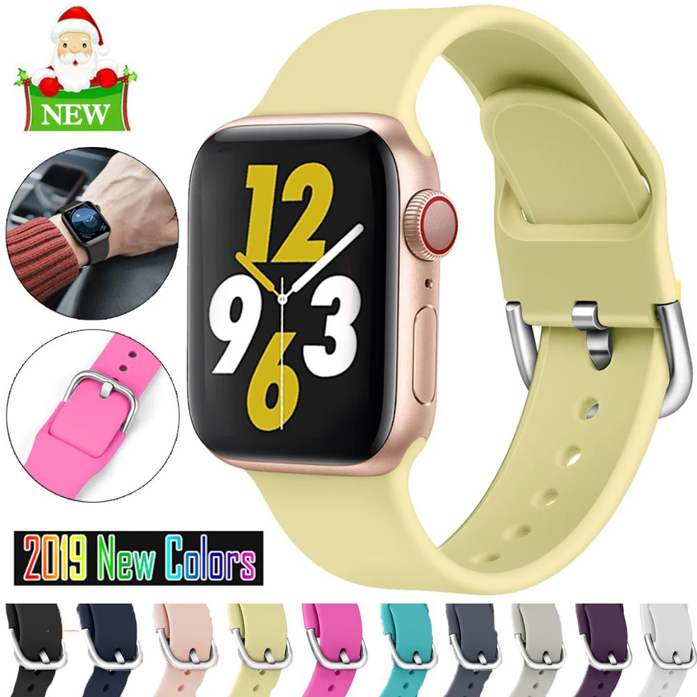 Ремешок для Apple Watch 5 4 полосы 38 мм 42 спортивный силиконовый браслет correa iWatch серии