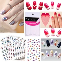 2405453503pcs nail stickers stencil tips guide french manicure nail art decals butterflies stickers for nails art decoration