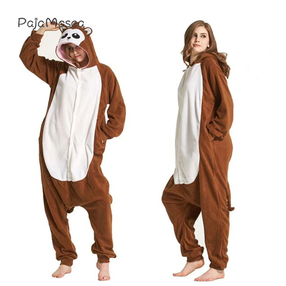 Комбинезон-кигуруми унисекс флисовый с рисунком енота домашний комбинезон -