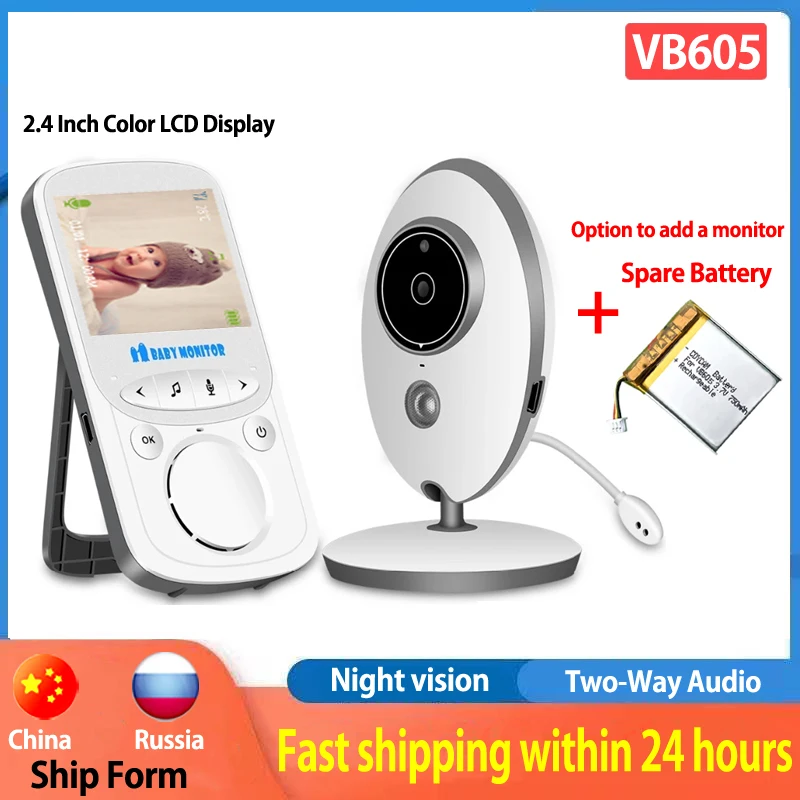 

2022 new VB605 Portable 2.4 Inch LCD Wireless Baby Monitor Video Radio Nanny Camera Intercom IR Bebe Cam Walkie Talk Babysitter