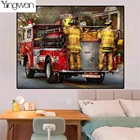 Алмазная 5D картина сделай сам, пожарная машина, наборы для вышивки крестиком, полная Алмазная мозаика, бусины, вышивка, распродажа, стразы, Декор